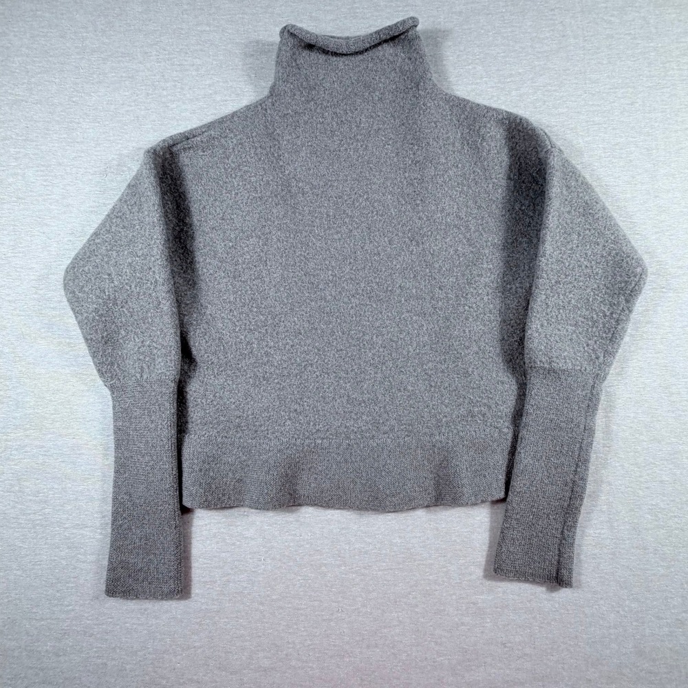 Wilfred Aritzia Montpellier Sweater Grey 100% Merino Wool Turtleneck Large